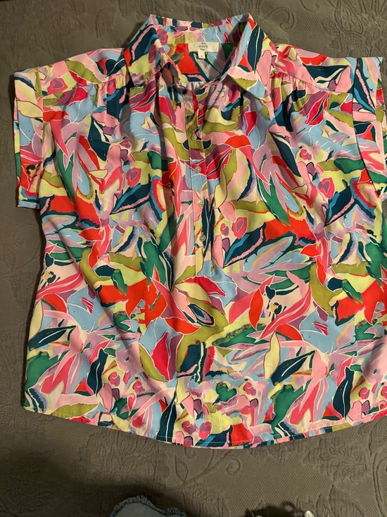 entro Tops - Entro Women’s Multicolor Short Sleeve Printed Blouse